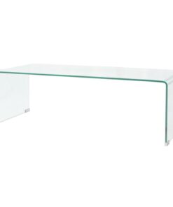 vidaXL Salontafel 98x45x30 cm gehard glas transparant