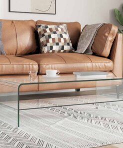 vidaXL Salontafel 98x45x31 cm gehard glas transparant