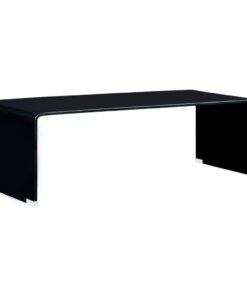 vidaXL Salontafel 98x45x31 cm gehard glas zwart