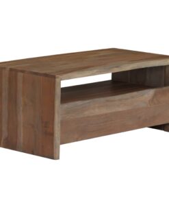 vidaXL Salontafel met natuurlijke rand 90x50x40 cm acaciahout grijs