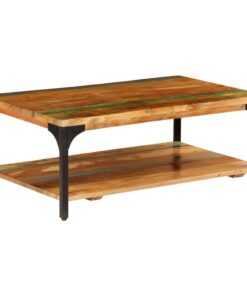 vidaXL Salontafel met schap 100x60x35 cm massief gerecycled hout