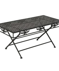 vidaXL Salontafel vintage stijl inklapbaar 100x50x45 cm metaal zwart