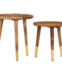 vidaXL Salontafels 2 st massief hout