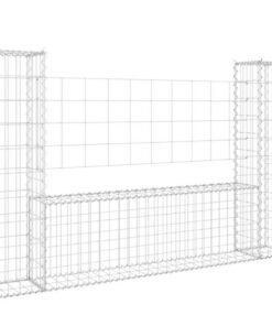 vidaXL Schanskorf U-vormig met 2 palen 140x20x100 cm ijzer