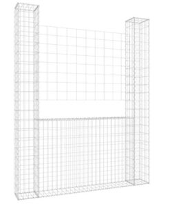vidaXL Schanskorf U-vormig met 2 palen 140x20x200 cm ijzer