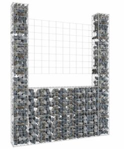 vidaXL Schanskorf U-vormig met 2 palen 140x20x200 cm ijzer