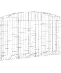 vidaXL Schanskorf gewelfd 200x50x100/120 cm gegalvaniseerd ijzer