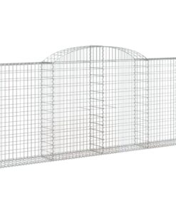 vidaXL Schanskorf gewelfd 300x30x120/140 cm gegalvaniseerd ijzer