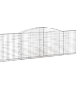 vidaXL Schanskorf gewelfd 400x30x100/120 cm gegalvaniseerd ijzer