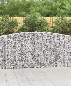 vidaXL Schanskorf gewelfd 400x30x100/120 cm gegalvaniseerd ijzer