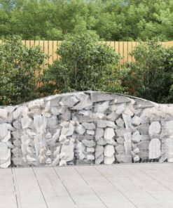 vidaXL Schanskorf gewelfd 400x30x100/120 cm gegalvaniseerd ijzer