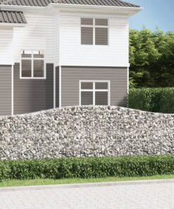 vidaXL Schanskorf gewelfd 400x30x120/140 cm gegalvaniseerd ijzer