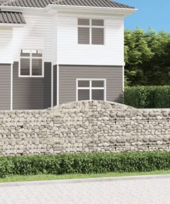 vidaXL Schanskorf gewelfd 400x30x120/140 cm gegalvaniseerd ijzer