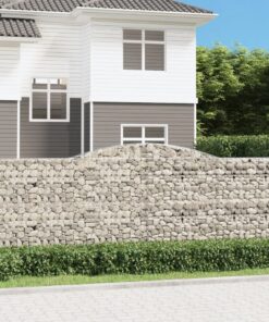 vidaXL Schanskorf gewelfd 400x30x140/160 cm gegalvaniseerd ijzer