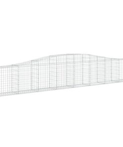 vidaXL Schanskorf gewelfd 400x30x60/80 cm gegalvaniseerd ijzer