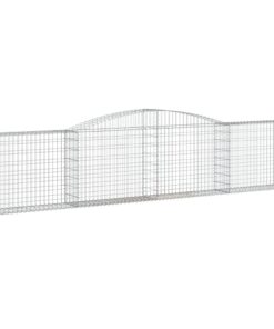 vidaXL Schanskorf gewelfd 400x30x80/100 cm gegalvaniseerd ijzer