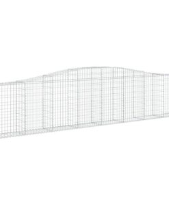 vidaXL Schanskorf gewelfd 400x30x80/100 cm gegalvaniseerd ijzer
