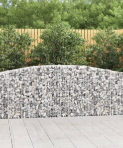 vidaXL Schanskorf gewelfd 400x30x80/100 cm gegalvaniseerd ijzer