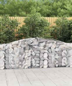 vidaXL Schanskorf gewelfd 400x30x80/100 cm gegalvaniseerd ijzer