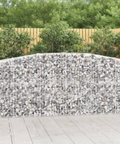 vidaXL Schanskorf gewelfd 400x50x100/120 cm gegalvaniseerd ijzer