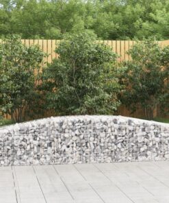 vidaXL Schanskorf gewelfd 400x50x40/60 cm gegalvaniseerd ijzer