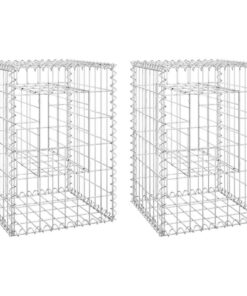 vidaXL Schanskorf palen 2 st 40x40x60 cm ijzer
