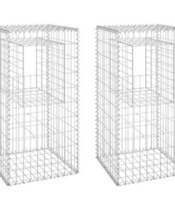 vidaXL Schanskorf palen 2 st 50x50x100 cm ijzer