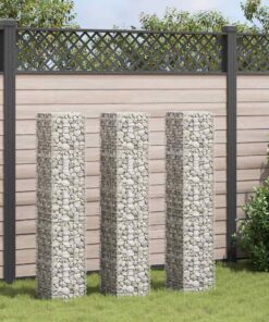 vidaXL Schanskorf plantenbakken 3 st verhoogd 30x30x150 cm ijzer