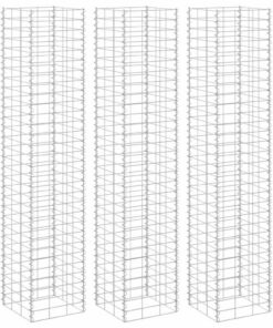 vidaXL Schanskorf plantenbakken 3 st verhoogd 30x30x150 cm ijzer