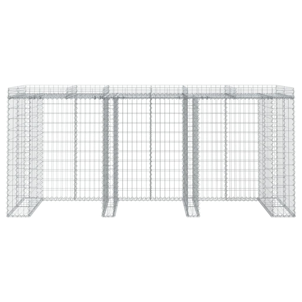 vidaXL Schanskorf voor vuilnisbak 270x91x120 cm gegalvaniseerd ijzer - Image 3