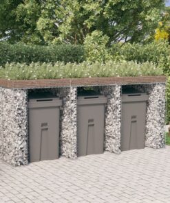 vidaXL Schanskorf voor vuilnisbak 270x91x120 cm gegalvaniseerd ijzer