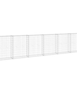 vidaXL Schanskorfmuur met deksels 300x30x100 cm gegalvaniseerd staal