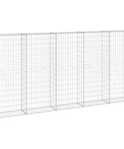 vidaXL Schanskorfmuur met deksels 300x30x150 cm gegalvaniseerd staal