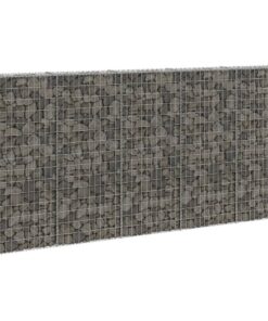 vidaXL Schanskorfmuur met deksels 300x30x150 cm gegalvaniseerd staal