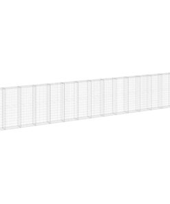 vidaXL Schanskorfmuur met deksels 900x30x150 cm gegalvaniseerd staal