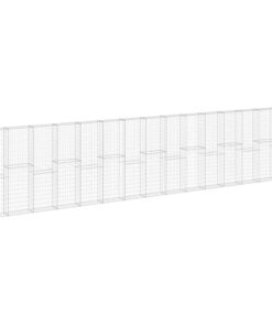 vidaXL Schanskorfmuur met deksels 900x30x200 cm gegalvaniseerd staal