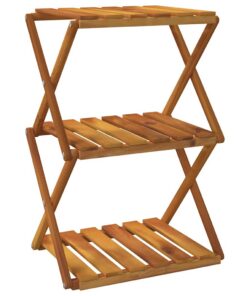 vidaXL Schappenkast inklapbaar 3-laags 43x31x63 cm acaciahout bruin