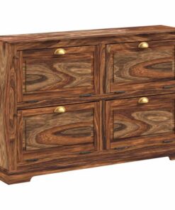 vidaXL Schoenenkast 140x35x90 cm massief acaciahout