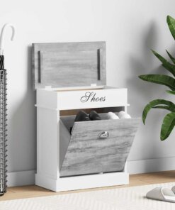 vidaXL Schoenenkast 50x28x58 cm paulowniahout grijs