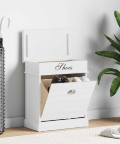 vidaXL Schoenenkast 50x28x58 cm paulowniahout wit