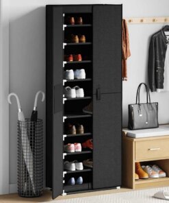 vidaXL Schoenenkast 60x30x166 cm stof zwart