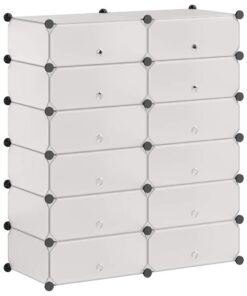 vidaXL Schoenenkast met 12 ineengrijpende vakken wit