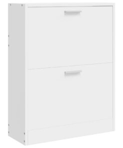 vidaXL Schoenenkast met 2 vakken hout wit