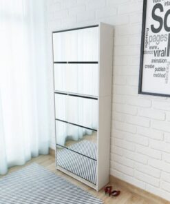 vidaXL Schoenenkast met 5 spiegels 63x17x169
