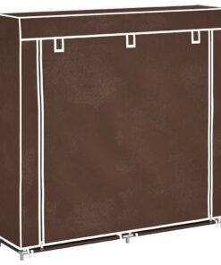 vidaXL Schoenenkast met hoes 115x28x110 stof bruin