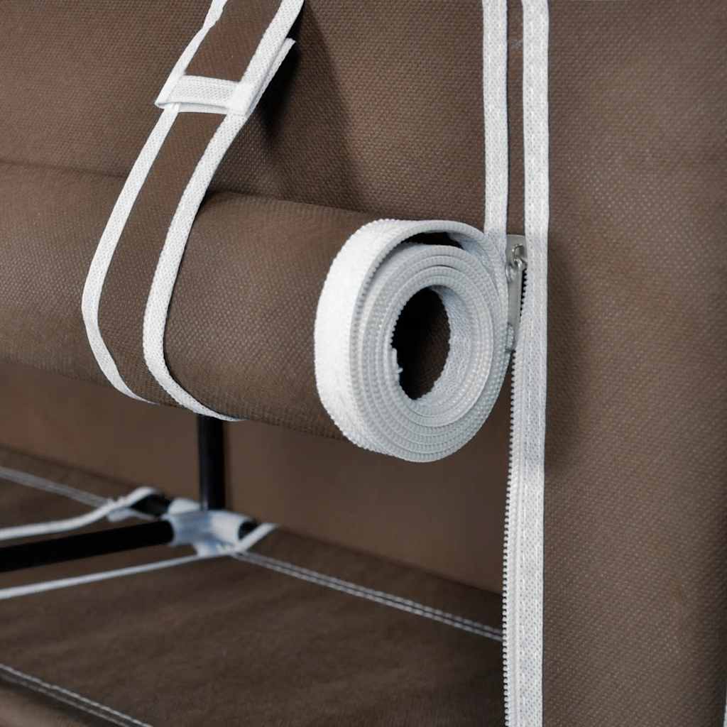 vidaXL Schoenenkast met hoes 115x28x110 stof bruin - Afbeelding 7