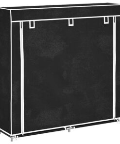 vidaXL Schoenenkast met hoes 115x28x110 stof zwart