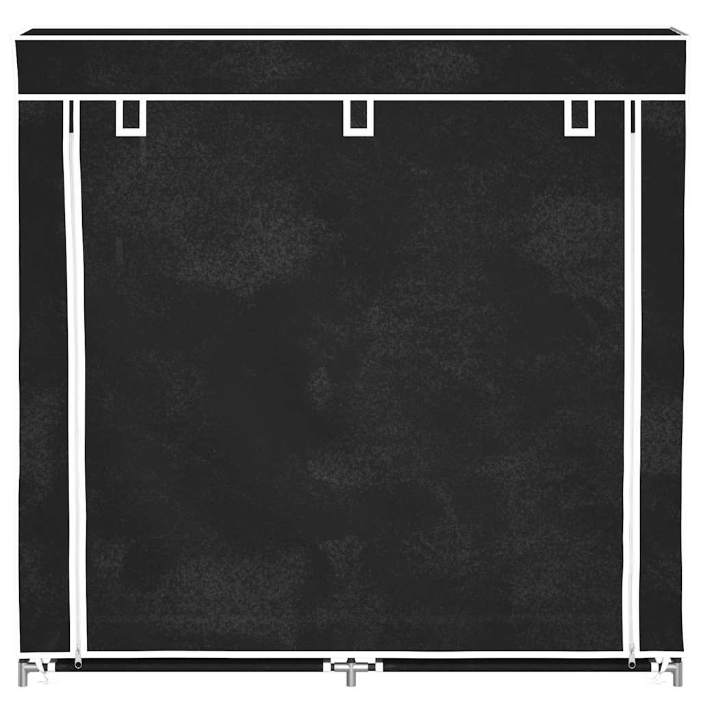 vidaXL Schoenenkast met hoes 115x28x110 stof zwart - Afbeelding 4