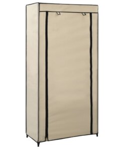 vidaXL Schoenenkast met hoes 58x28x106 cm stof crème