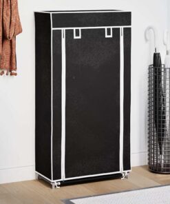 vidaXL Schoenenkast met hoes 58x28x106 stof zwart